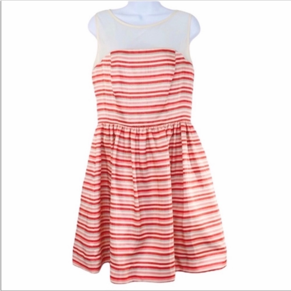 JUST TAYLOR striped sleeveless dress 8
